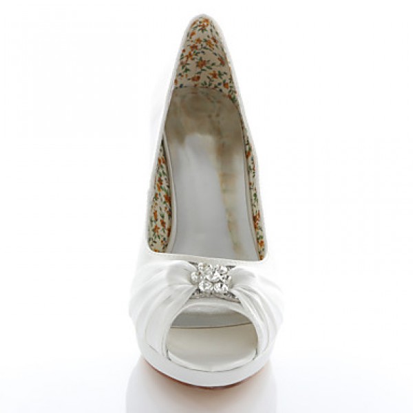 Women's Wedding Shoes Heels / Peep Toe Sandals Wedding / Party & Evening /Purple / Red / Ivory / Silver / Royal Blue /